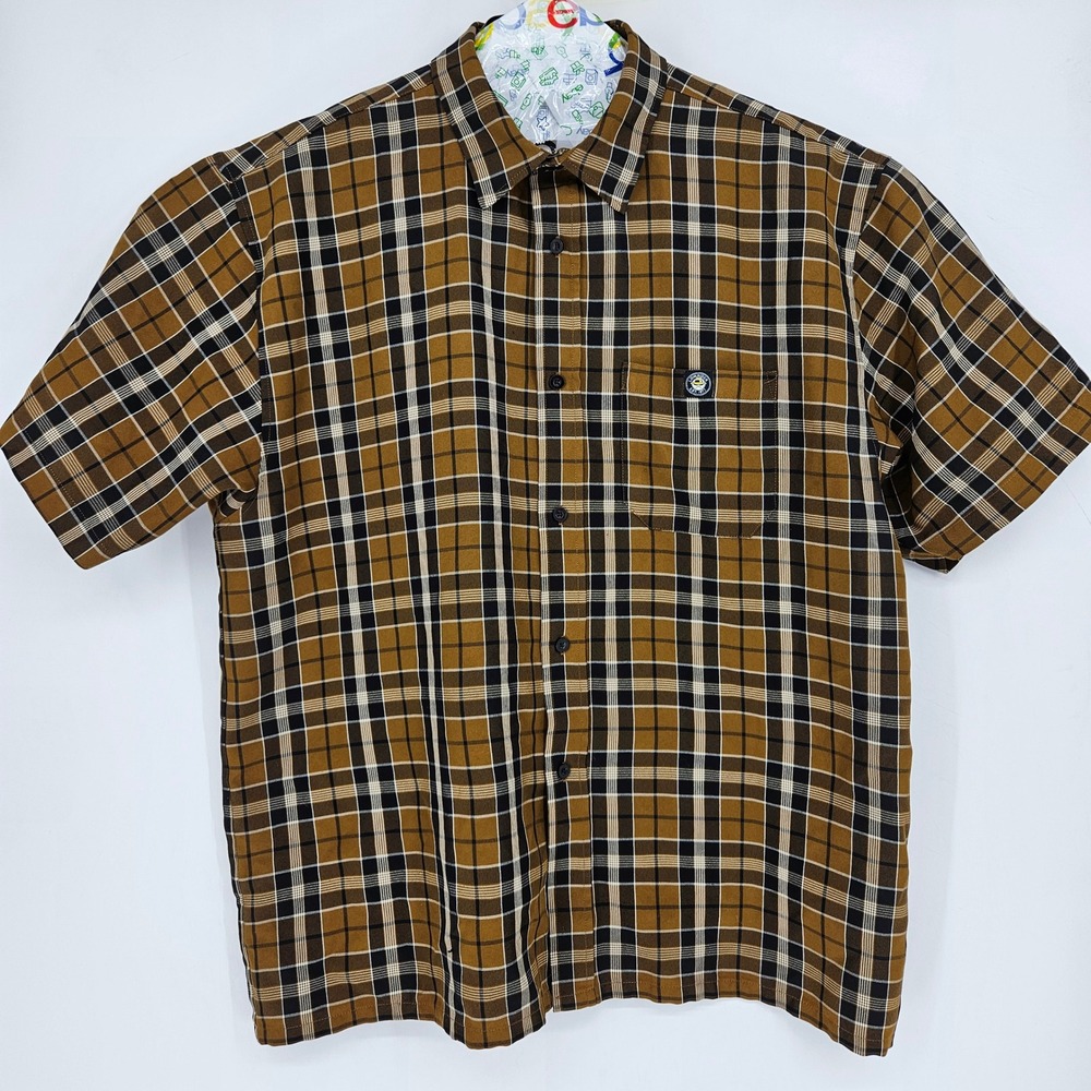 Lowrider‎ Shirt Mens 3XL Plaid Cholo Chicano Casual Button Up Short Sleeve